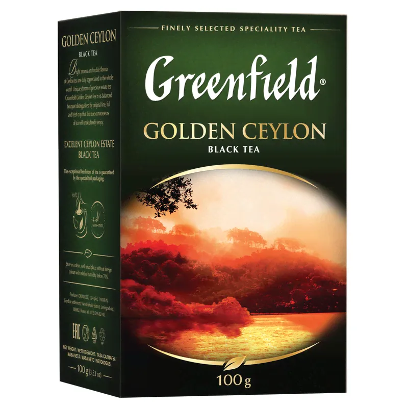 Чай Greenfield Золотой Цейлон чёрный крупнолистовой, 100г-1