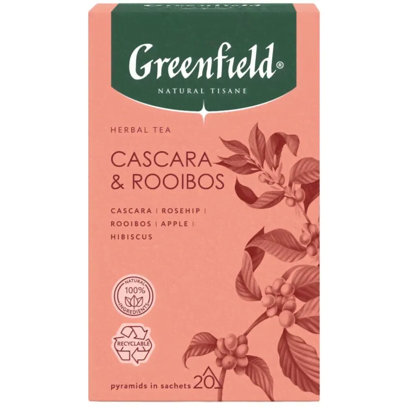 Чай Greenfield Natural Tisane Cascara & Rooibos травяной 20 пакетиков-пирамидок