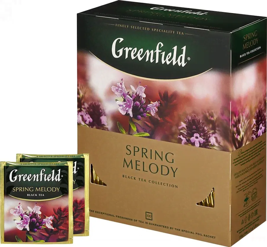 Чай "Greenfield Spring Melody", черный, фольгированные 100 пакетиков-0