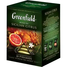 Чай Greenfield Sicilian Citrus (Сицилиан Цитрус), черный, 20 пирамидок