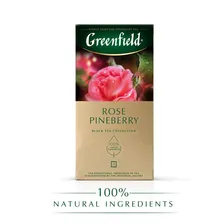 Чай черный Greenfield Rose Pineberry 25 пакетиков (роза, клубника)