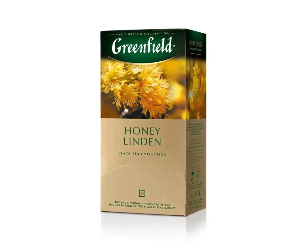 Чай черный Honey Linden с липой и медом , 25 пакетиков, Greenfield-0