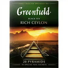 Чай Greenfield "Rich Ceylon", черный, 20 пирамидок