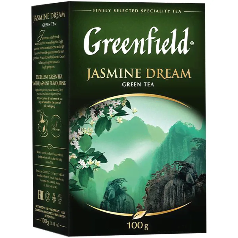 Чай Greenfield Jasmine Dream зелёный крупнолистовой, 100г