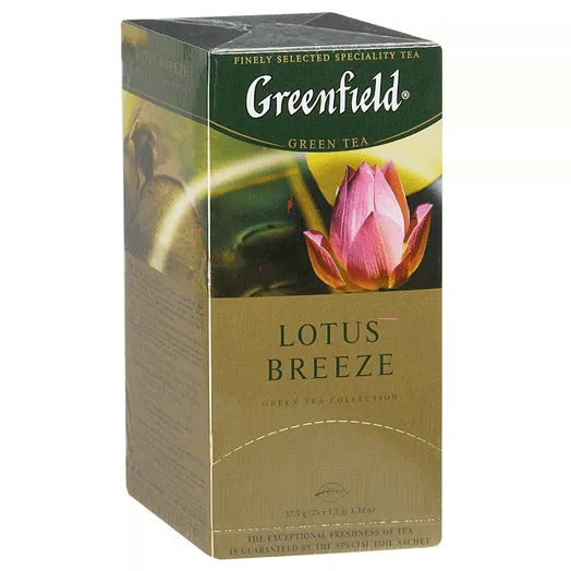 Чай Greenfield Lotus Breeze 25 пак зеленый с ароматом лотоса и мяты