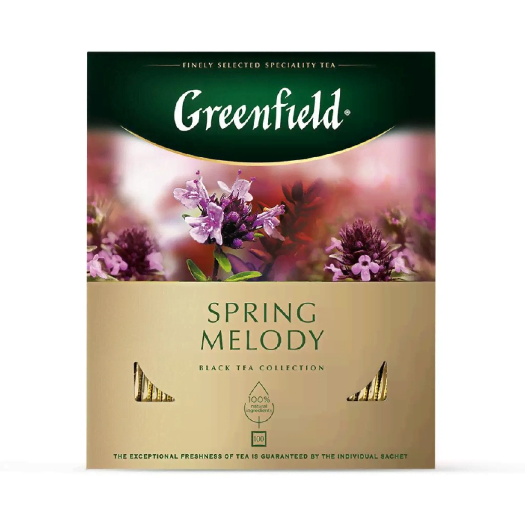 Чай черный с чабрецом в пакетиках Greenfield Spring Melody, 100 пак-0