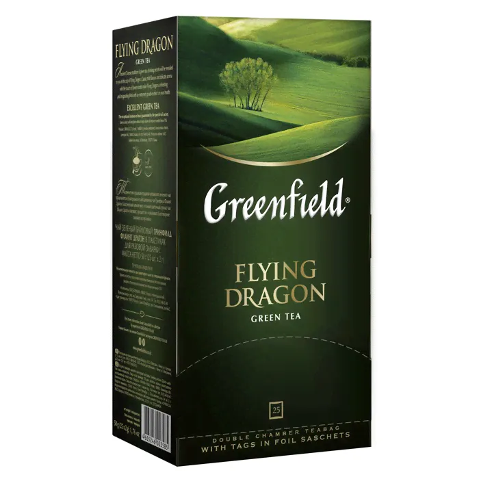 Чай Greenfield Flying Dragon (Флаинг Драгон), зеленый, 25 пакетиков-0